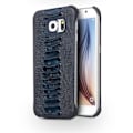 Miniatyrbild 1 av 11: Qialino Äkta Läder BaksideSkal till Samsung Galaxy S6 Edge - MörkBlå Blå