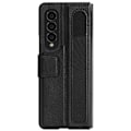 Miniatyrbild 3 av 11: Nillkin Galaxy Z Fold 4 Plånboksfodral Äkta Läder Qin Series - Svart Svart