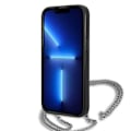 Miniatyrbild 5 av 8: Karl Lagerfeld iPhone 13 mini Halsbandskal Läder Textured and Chain - Svart Svart