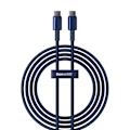 Miniatyrbild 1 av 11: Baseus USB-C till USB-C kabel 100W 1m Tungsten Gold - Marinblå