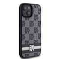 Miniatyrbild 4 av 8: DKNY iPhone 15/14/13 Mobilskal Läder Checkered Mono Pattern Svart