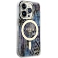 Miniatyrbild 4 av 8: Guess iPhone 14 Pro Mobilskal MagSafe Leopard - Blå