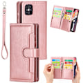 Pikkukuva 4 / 5: Multiple Card Slots Äkta Läder Plånboksfodral iPhone 12 Pro Max - Rose Gold