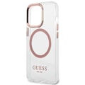 Miniatyrbild 6 av 8: Guess iPhone 13 Pro Skal Magsafe Metal Outline - Rosa