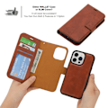 Miniatyrbild 7 av 10: iPhone 15 Plus Plånboksfodral 2-in-1 Detachable - Brun