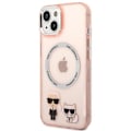 Miniatyrbild 2 av 8: Karl Lagerfeld iPhone 14 Plus Skal Magsafe Karl & Choupette Aluminum - Rosa
