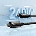 Miniatyrbild 4 av 8: Baseus USB-C till USB-C kabel 480Mb/s 240W 2m Tungsten Guld Svart