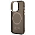 Miniatyrbild 6 av 8: GUESS iPhone 14 Pro Skal MagSafe Gold Outline Translucent - Svart Svart