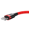 Miniatyrbild 2 av 5: Baseus Cafule lightning kabel QC 3.0 2.4 A 0,5 M Röd Röd