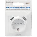 Miniatyrbillede 7 af 7: LogiLink Vägguttag 230V med 2xUSB 2.1A Vit