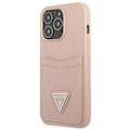 Miniatyrbild 2 av 7: Guess iPhone 13/13 Pro Skal Korthållare Saffiano Triangle Logo - Rosa