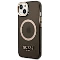 Miniatyrbild 2 av 8: GUESS iPhone 14 Plus Skal Magsafe Gold Outline Translucent - Svart Svart