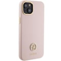 Miniatyrbild 4 av 8: Guess iPhone 15 Mobilskal Silikon Logo Strass - Rosa