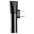 Miniatyrbild 2 av 5: Baseus Converter L41 Adapter USB-C - USB-C 3,5 mm Svart Svart