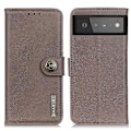 Miniatyrbild 1 av 9: KHAZNEH Läder Plånboksfodral Google Pixel 6 - Grå grå