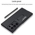 Miniatyrbild 6 av 8: GKK Galaxy S23 Ultra Mobilskal Kickstand PU-Läder - Carbon Svart