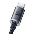 Miniatyrbild 3 av 5: Baseus Crystal USB-C till USB-A kabel 100W 2m - Svart Svart
