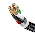 Miniatyrbild 4 av 8: Baseus 3in1 USB-A till USB-C, Lightning, microUSB kabel 3.5A 0.3m Svart