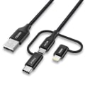 Pikkukuva 1 / 2: Choetech 3in1 Lightning Micro USB-C -kaapeli 1,2 m - musta Black