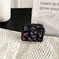 Miniatyrbild 4 av 7: Airpods Pro 2 Skal TPU Läder Floral - Svart/Blå Svart