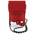 Miniatyrbild 2 av 6: Hello Kitty Halsbandsfodral Läder Hiding Kitty - Röd