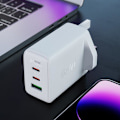 Miniatyrbild 3 av 5: Acefast  UK Väggladdare 65W 1xUSB Till 2xUSB-C - Svart Svart