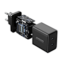 Miniatyrbild 8 av 10: Joyroom Snabbladdare 2x USB-C USB-A 32W - Svart