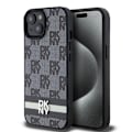 Miniatyrbild 1 av 8: DKNY iPhone 15/14/13 Mobilskal Läder Checkered Mono Pattern Svart