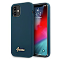 Miniatyrbild 1 av 8: Guess Skal iPhone 12 Mini Metal Logo Script - Blå Blå