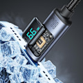 Miniatyrbild 3 av 11: Joyroom USB-C till USB-A kabel 66W med LED display 1.2m - Svart Svart