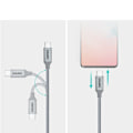 Miniatyrbild 6 av 6: Choetech USB-C till USB-C 5A 100W 1.8 m kabel - Grå grå
