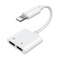 Pikkukuva 1 / 5: Joyroom Lightning - 2x Lightning kuulokesovitin Valkoinen White