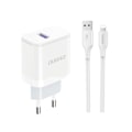Miniatyrbild 1 av 8: Dudao Väggladdare A20EU 18W + Lightning Kabel - Vit Lightning
