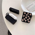 Miniatyrbild 5 av 8: Airpods Pro 2 Skal TPU Läder Floral - Svart/Rosa Svart