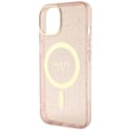 Miniatyrbild 6 av 8: Guess iPhone 14 Plus Mobilskal MagSafe Glitter Guld - Rosa