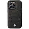 Miniatyrbild 6 av 11: BMW iPhone 14 Pro Max Mobilskal Magsafe Läder Seats Pattern Svart