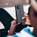 Miniatyrbild 7 av 8: Galaxy A40 Plånboksfodral Fancy Eco Läder - Svart Svart