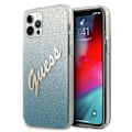 Miniatyrbild 2 av 9: Guess Skal iPhone 12 & 12 Pro Glitter Gradient Script - Blå Blå