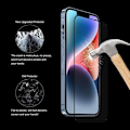 Miniatyrbild 7 av 7: [1-PACK] iPhone 14 Plus Härdat Glas Skärmskydd - Svart Svart