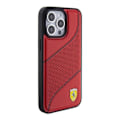 Miniatyrbild 4 av 11: Ferrari iPhone 15 Pro Max Mobilskal Perforated Waves Metal Logo - Röd