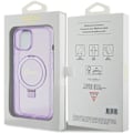 Miniatyrbild 8 av 8: Guess iPhone 15/14 Plus Mobilskal Magsafe Ringställ Script Glitter - Lila
