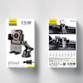 Miniatyrbild 10 av 10: 2-i-1 Dudao F19 Klämma Bilhållare med 15W Trådlös laddare - Svart Svart