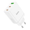 Pikkukuva 1 / 7: Hoco Väggladdare 35W 2xType C + USB A N33 - Vit Vit