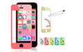 Pikkukuva 4 / 4: Colored Härdat Glas Skärmskydd till Apple iPhone 4 / 4S - Ljus Blå Blue