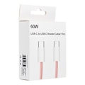 Miniatyrbild 2 av 2: Typ-C to Typ-C Kabel PD 60W 3A C263 1.5 m - Rosa