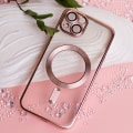 Miniatyrbild 3 av 5: iPhone 15 Pro Max - Elegant Chrome Mjuk Skal MagSafe-kompatibel Rosa guld