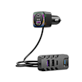 Miniatyrbild 4 av 6: Bluetooth FM Sändare USB-C & USB Billaddare + baksäte laddning Svart
