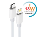 Miniatyrbild 2 av 4: Snabbladdning iPhone PD 18W kabel  iPhone 11/12/ 13 / 14 -1M Vit