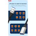 Miniatyrbild 3 av 6: 3m XO USB-A Hona till USB-A Hane Förlängningskabel NB219 USB2.0 Svart