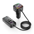 Miniatyrbild 1 av 6: Bluetooth FM Sändare USB-C & USB Billaddare + baksäte laddning Svart